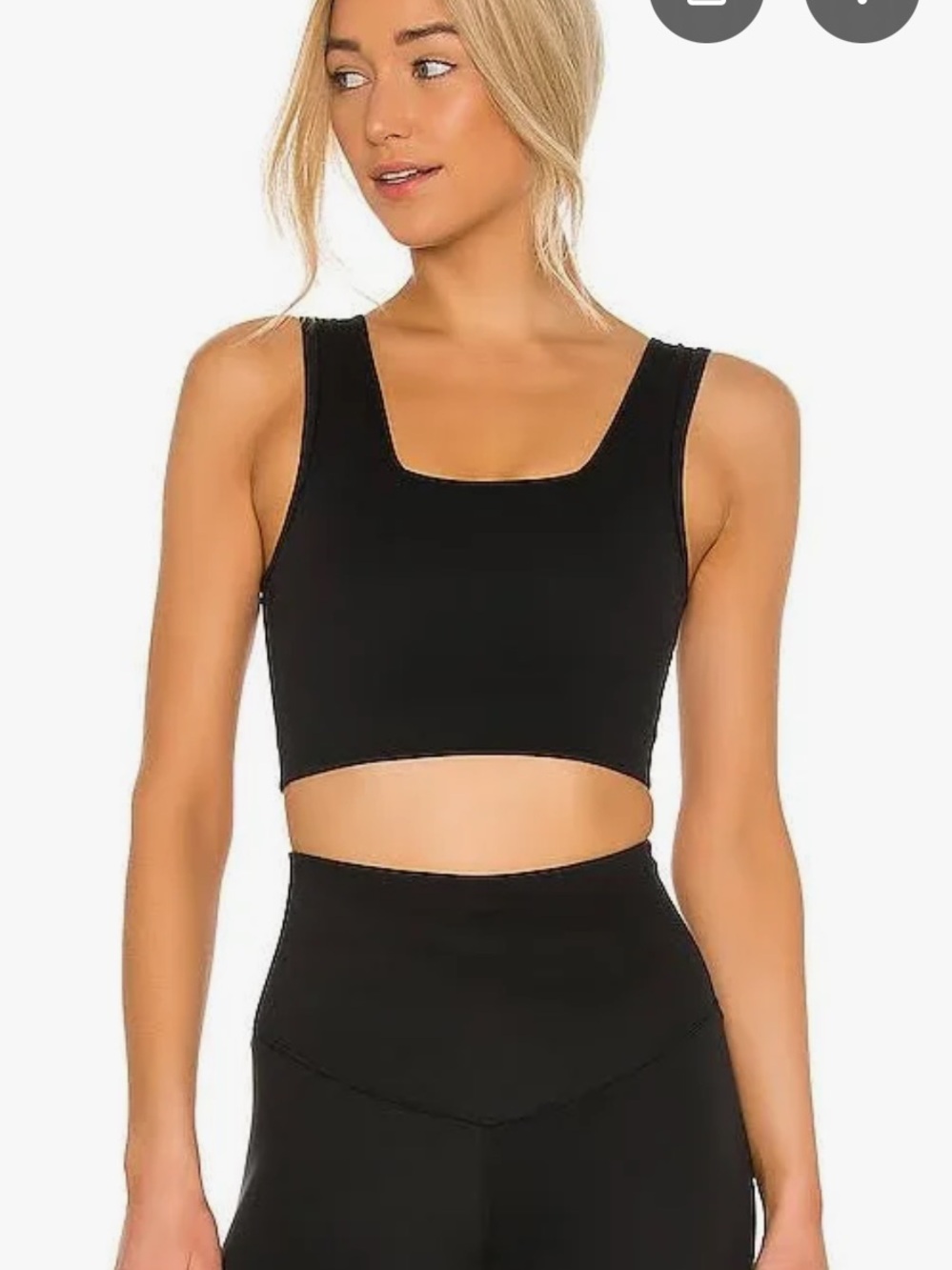 Varley Black Square-Neck Sports Bra